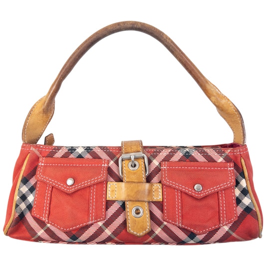 Vintage 2000s Burberry Blue Label Nova Check Baguette Shoulder Bag