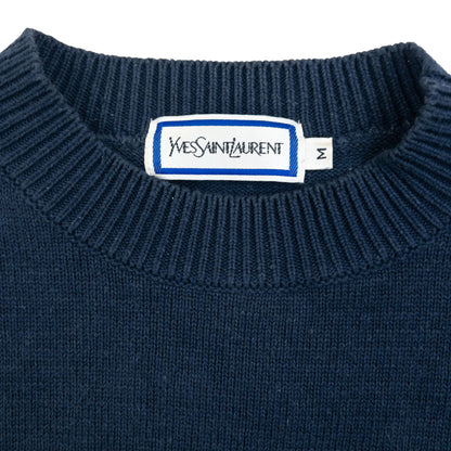 Vintage 80s YSL Yves Saint Laurent Pattern Knit Jumper Size S
