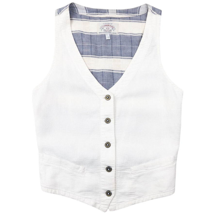 Vintage Armani Jeans Ribbed Button Up Vest Womens Size S