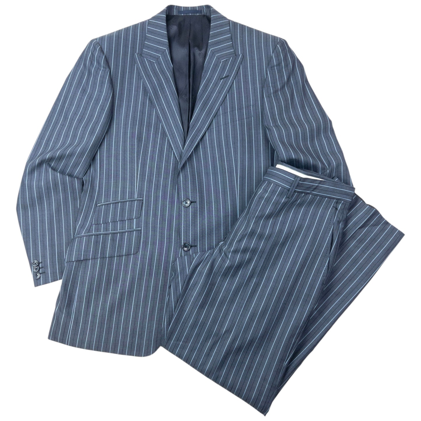 Vintage Versace Collection Striped Jacket & Trousers Suit Set Size XL