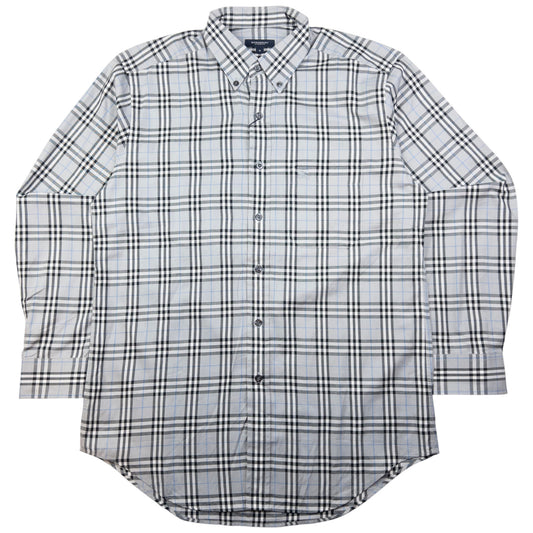 Vintage Burberry Nova Check Long Sleeve Button Up Shirt Size M