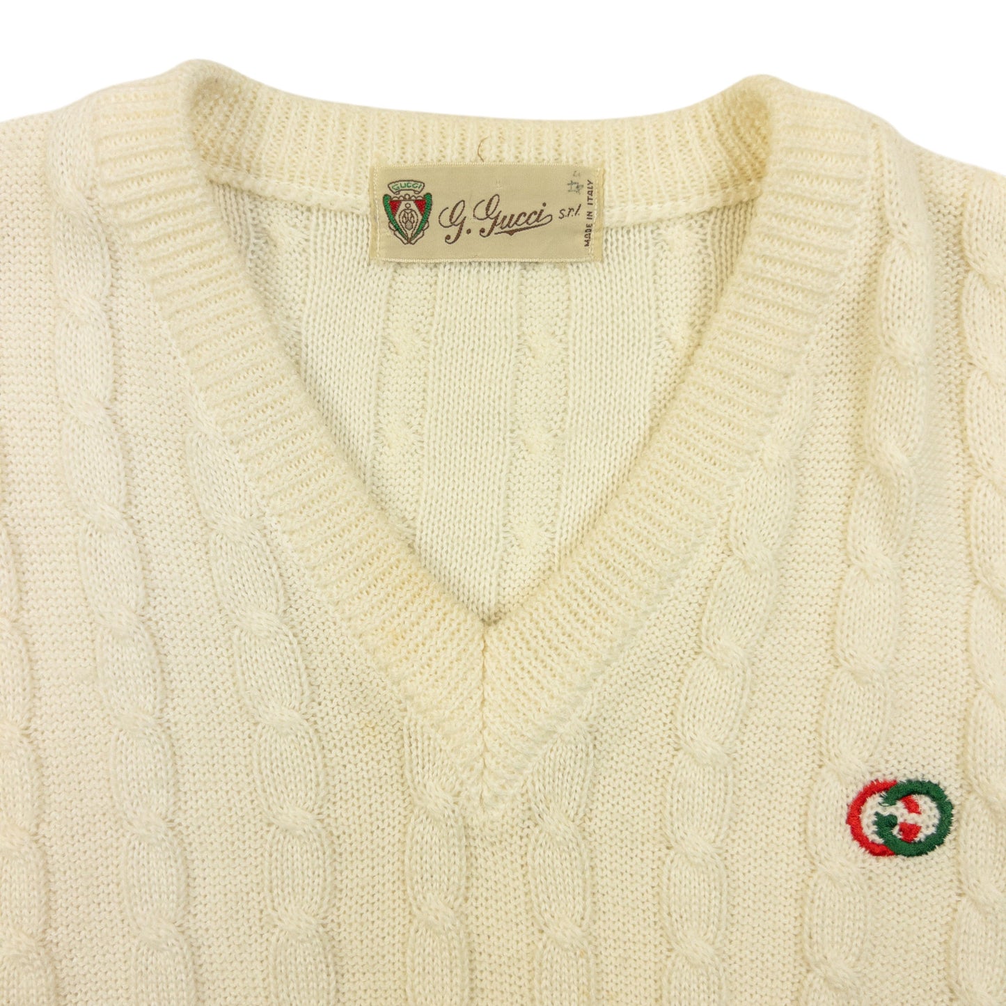 Vintage 80s Gucci Cable Knit Jumper Womens Size M