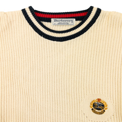 Vintage 90s Burberry Ribbed Knit Jumper Size S