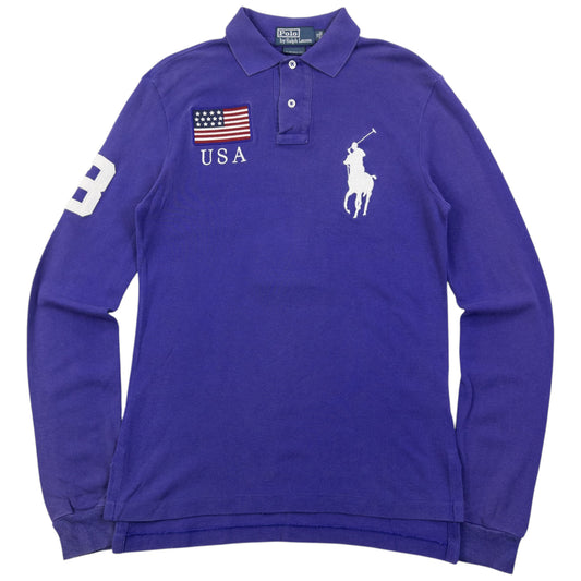 Vintage 2000s Polo Ralph Lauren USA Long Sleeve Polo Shirt Size XS