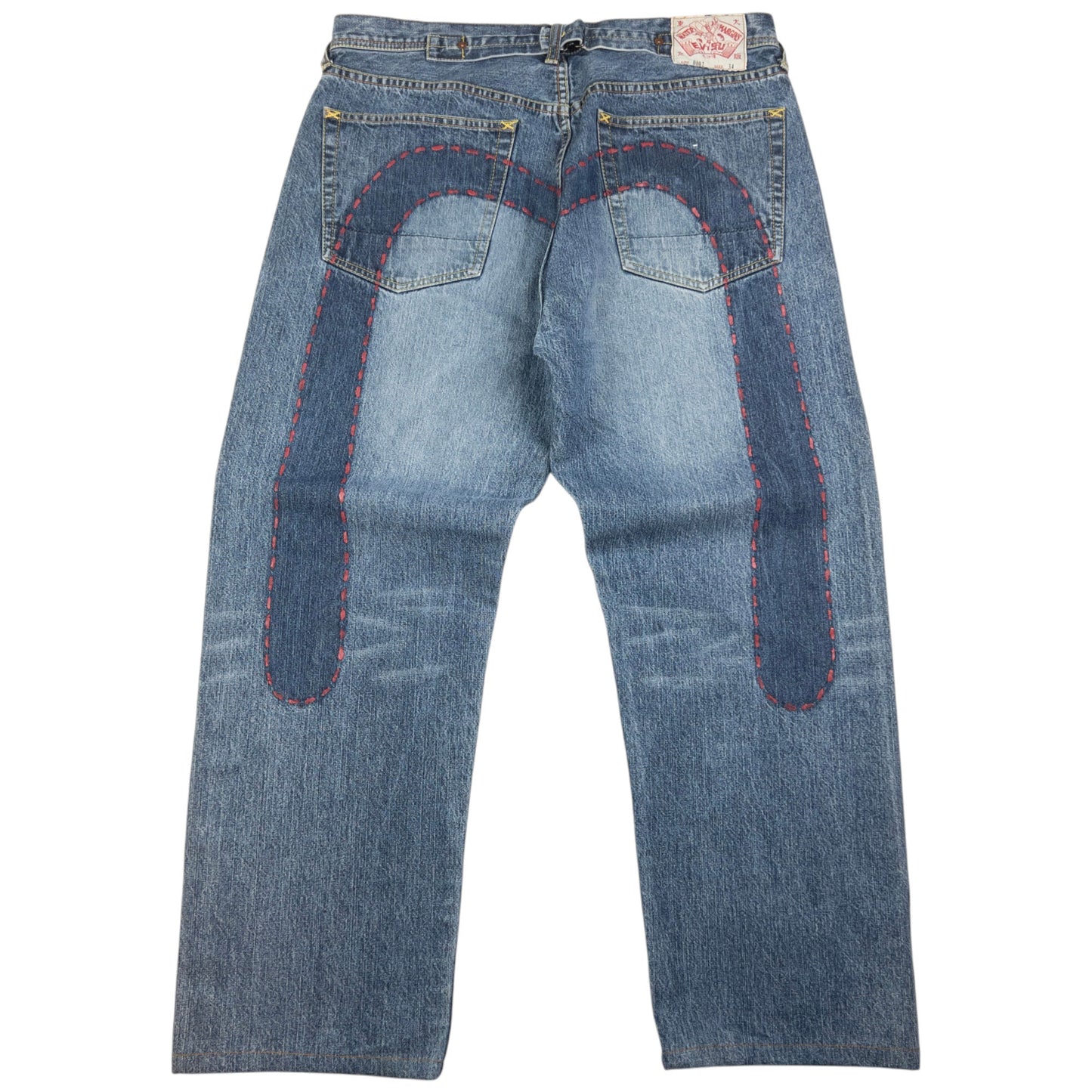 Vintage Evisu Painted Stitch Daicock Japanese Denim Jeans Size W34