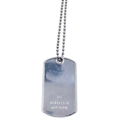 Vintage 2000s Gucci Embossed Dog Tag Necklace