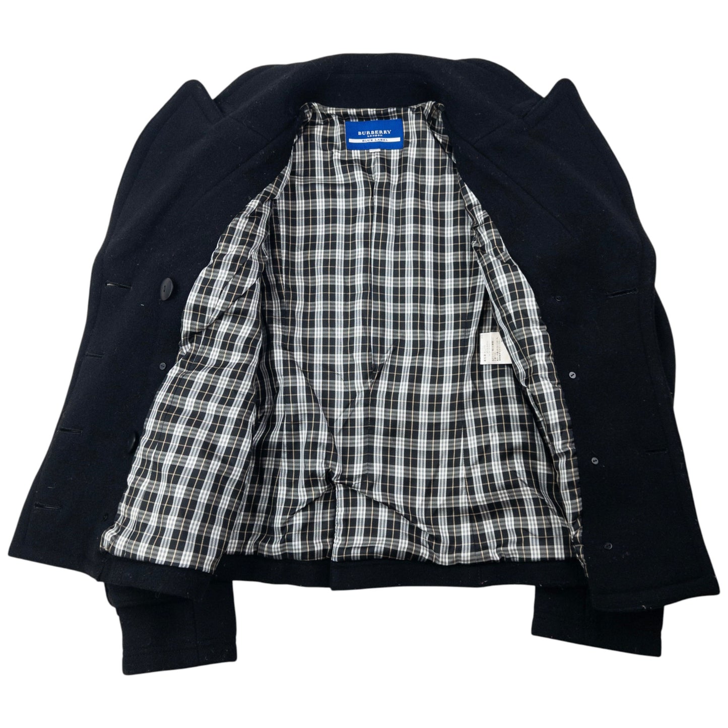 Vintage 2000s Burberry Blue Label Nova Check Lined Wool Jacket Womens Size S