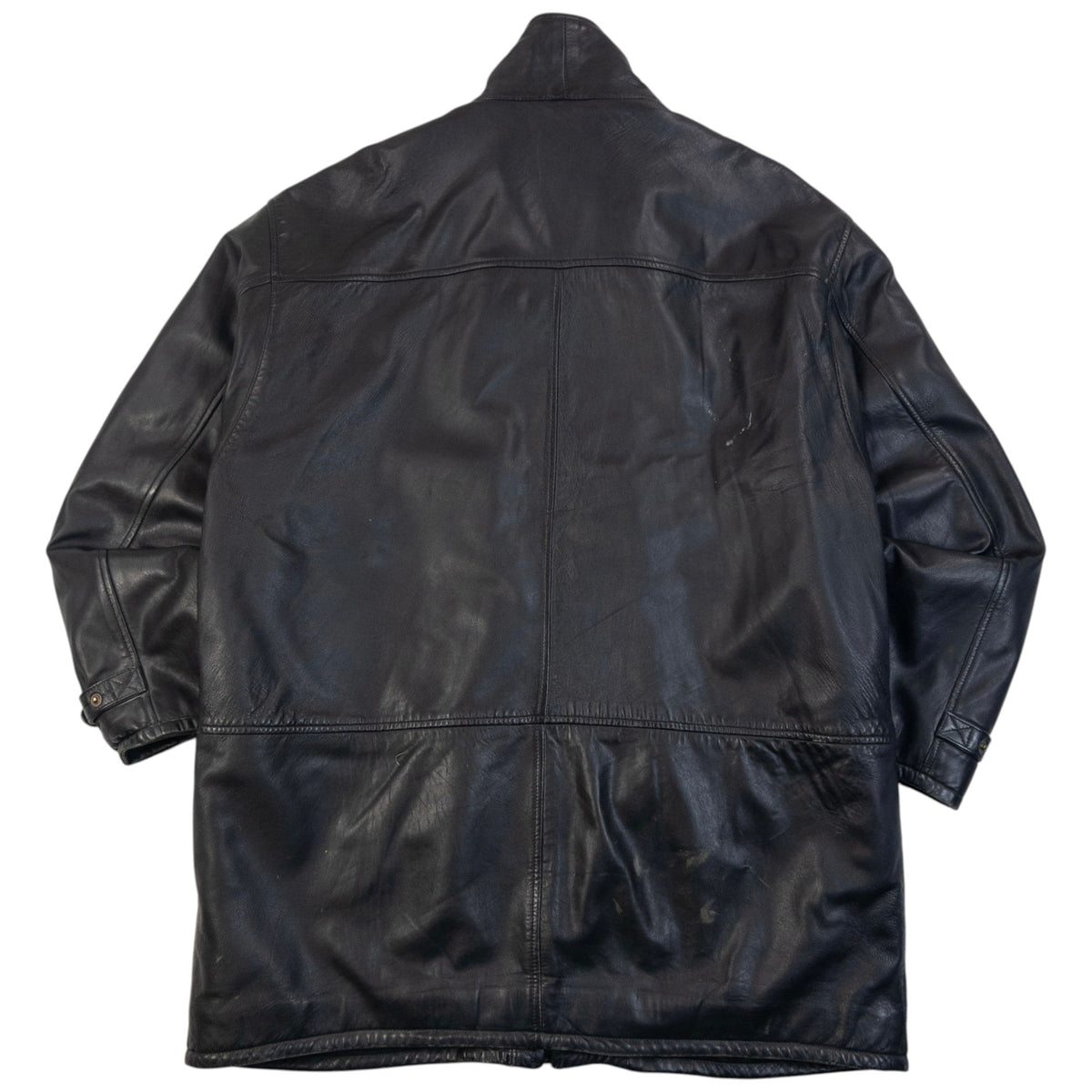 Vintage 90s Hugo Boss Zip Up Clasp Leather Jacket Size XXL