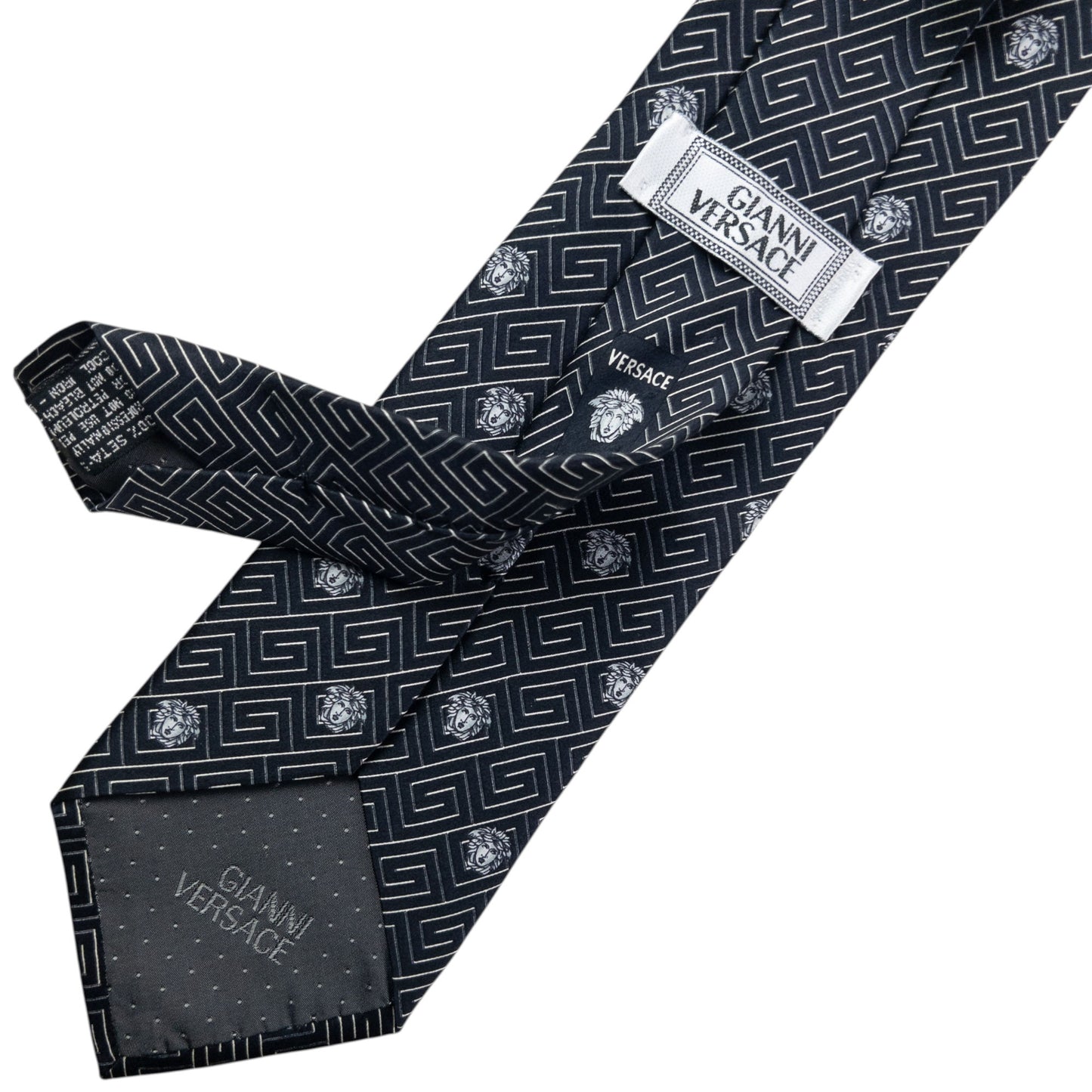 Vintage 90s Gianni Versace Medusa Monogram Silk Tie