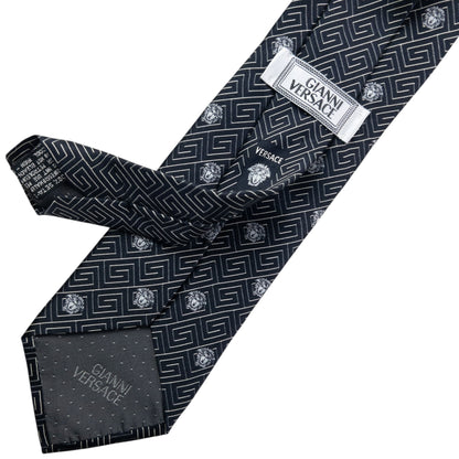 Vintage 90s Gianni Versace Medusa Monogram Silk Tie