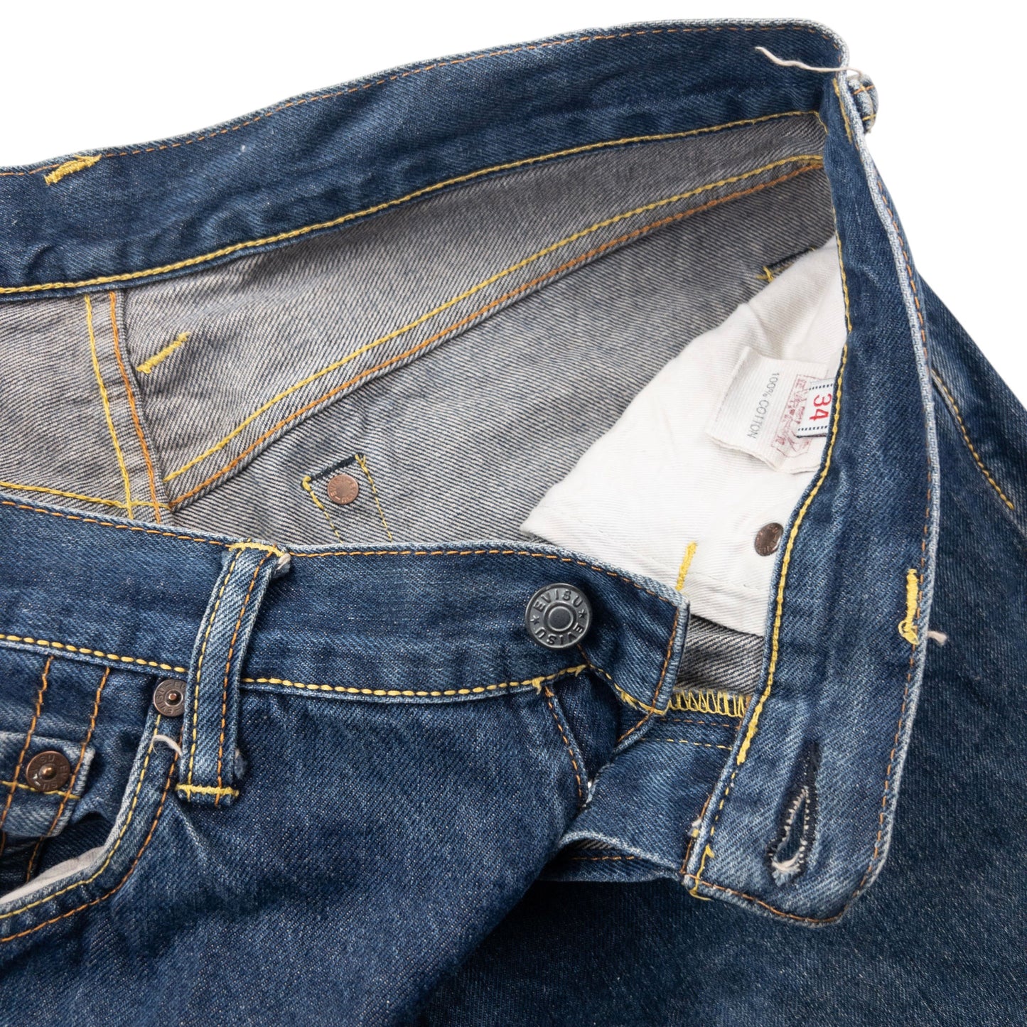 Vintage Evisu Painted Daicock Japanese Denim Jeans Size W33