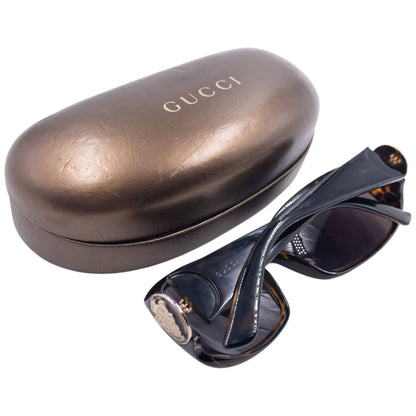 Vintage 2000s Gucci Tortoise Shell Crest Sunglasses