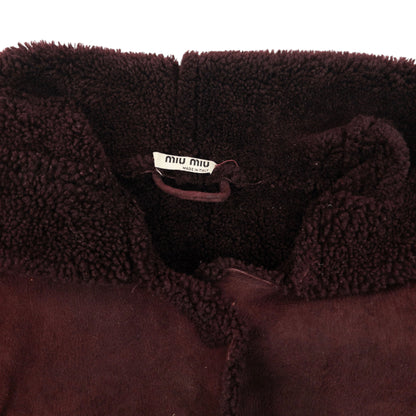 Vintage 2000s Miu Miu Longline Shearling Jacket Womens Size XL