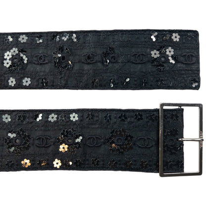 Vintage 2006 Chanel Embroidered Sequin Belt Womens Size L