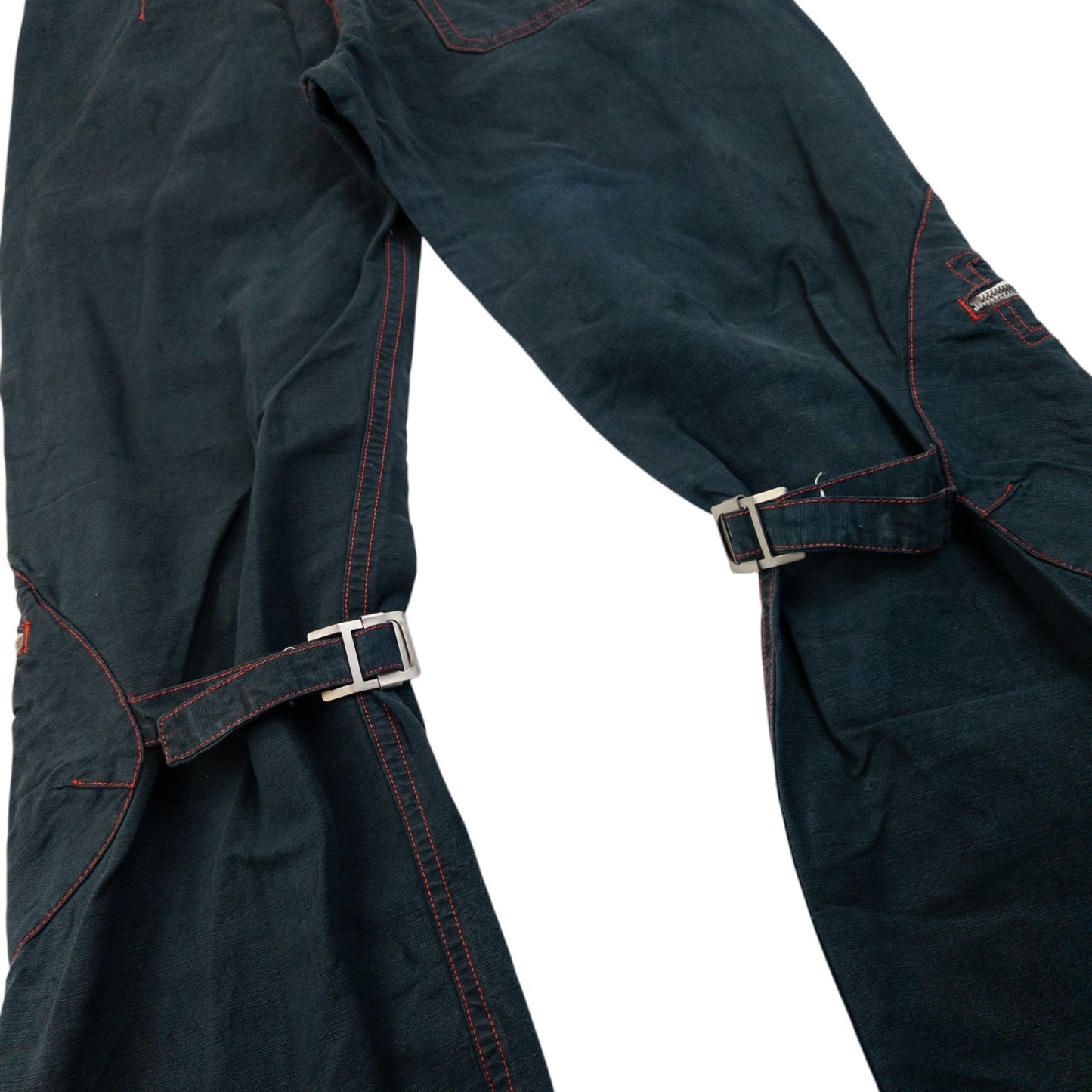 Vintage 2000s Armani Jeans Buckle Bondage Detail Trousers Size W35