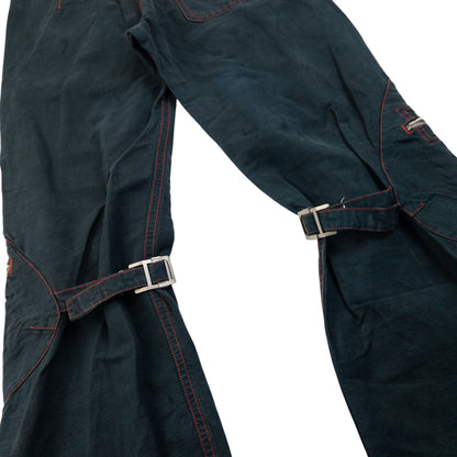 Vintage 2000s Armani Jeans Buckle Bondage Detail Trousers Size W35