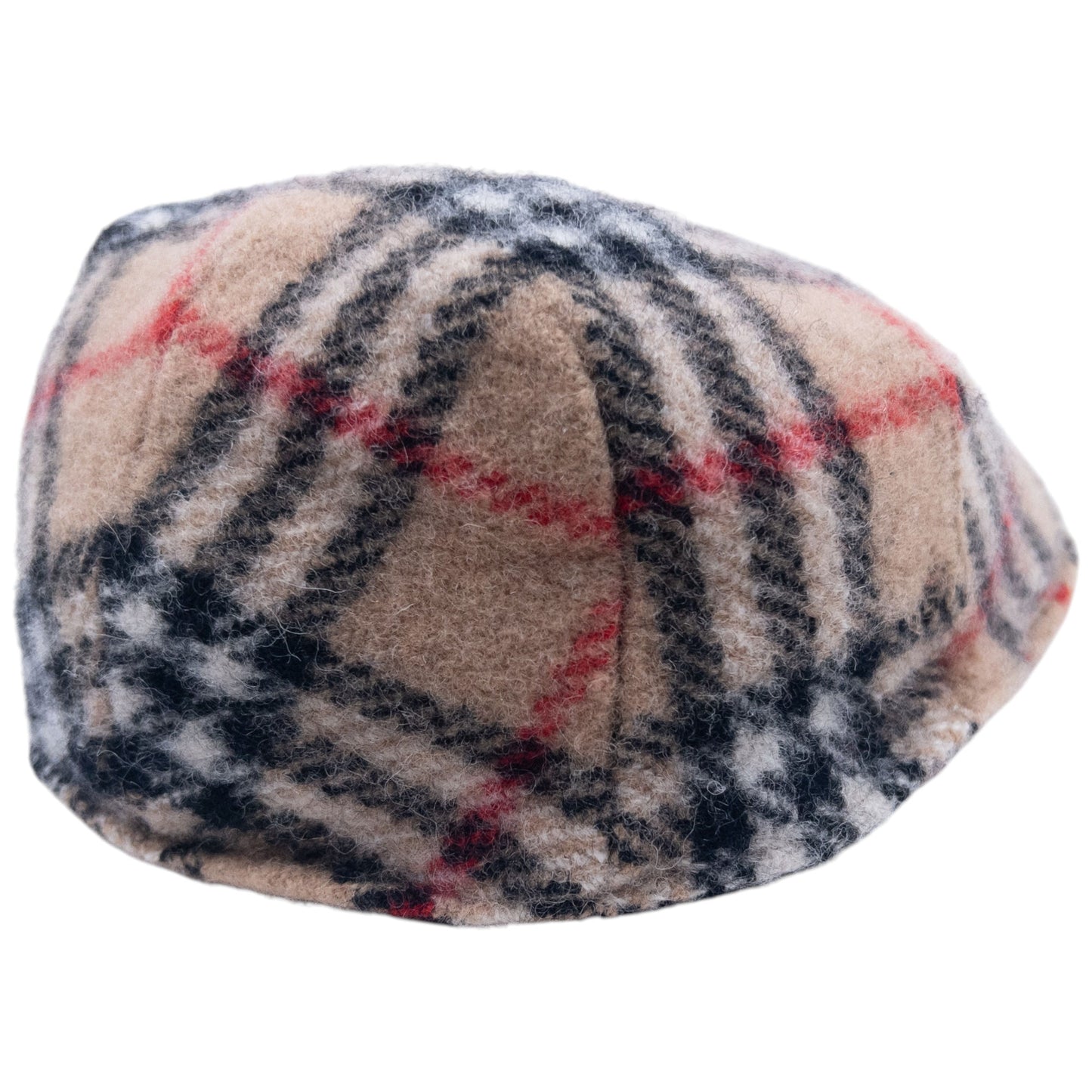Vintage 90s Burberry Nova Check Wool Flat-Cap Hat
