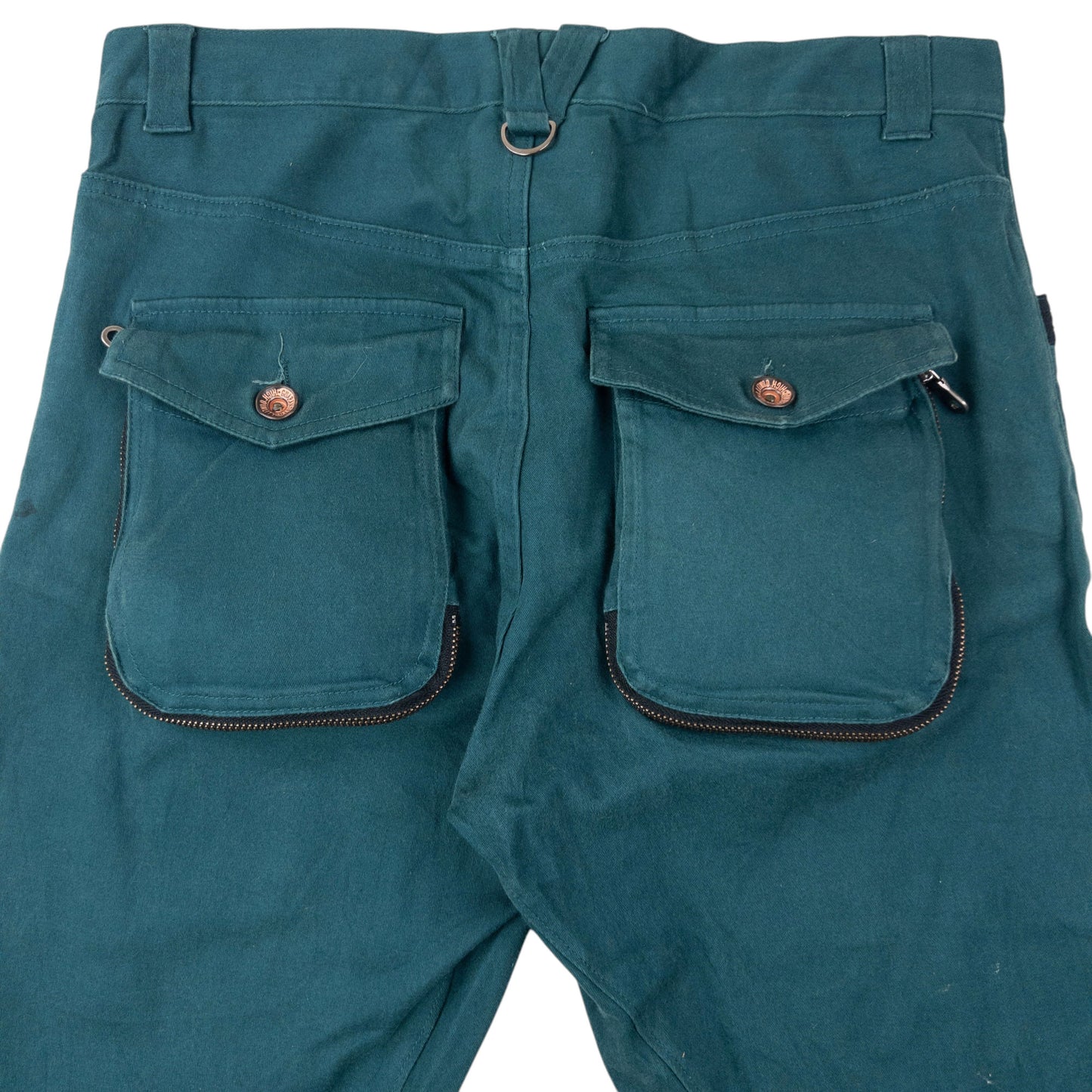 Vintage 2000s PPFM Curved Stacked Leg Cargo Trousers Size W31