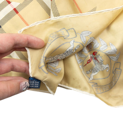 Vintage 90s Burberry Nova Check Silk Scarf