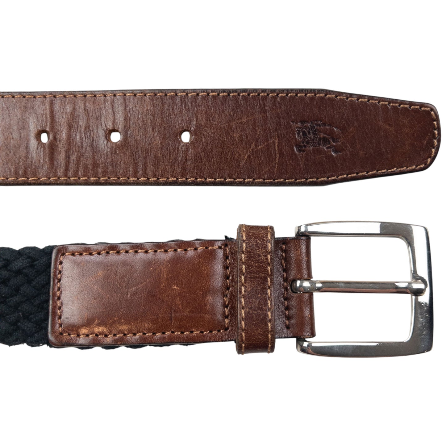 Vintage 2000s Burberry Braided Leather Belt Size L