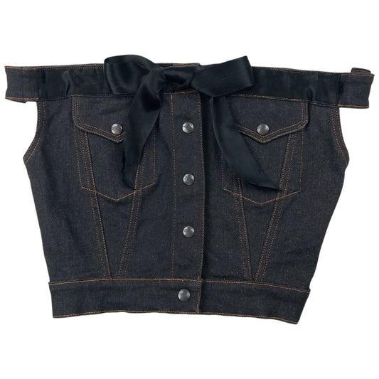 Vintage 1987 Gaultier Off-Shoulder Denim Corset Top Womens Size M