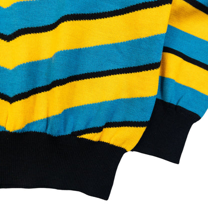 Vintage 80s YSL Yves Saint Laurent Striped Wool Jumper in blue, photo 5