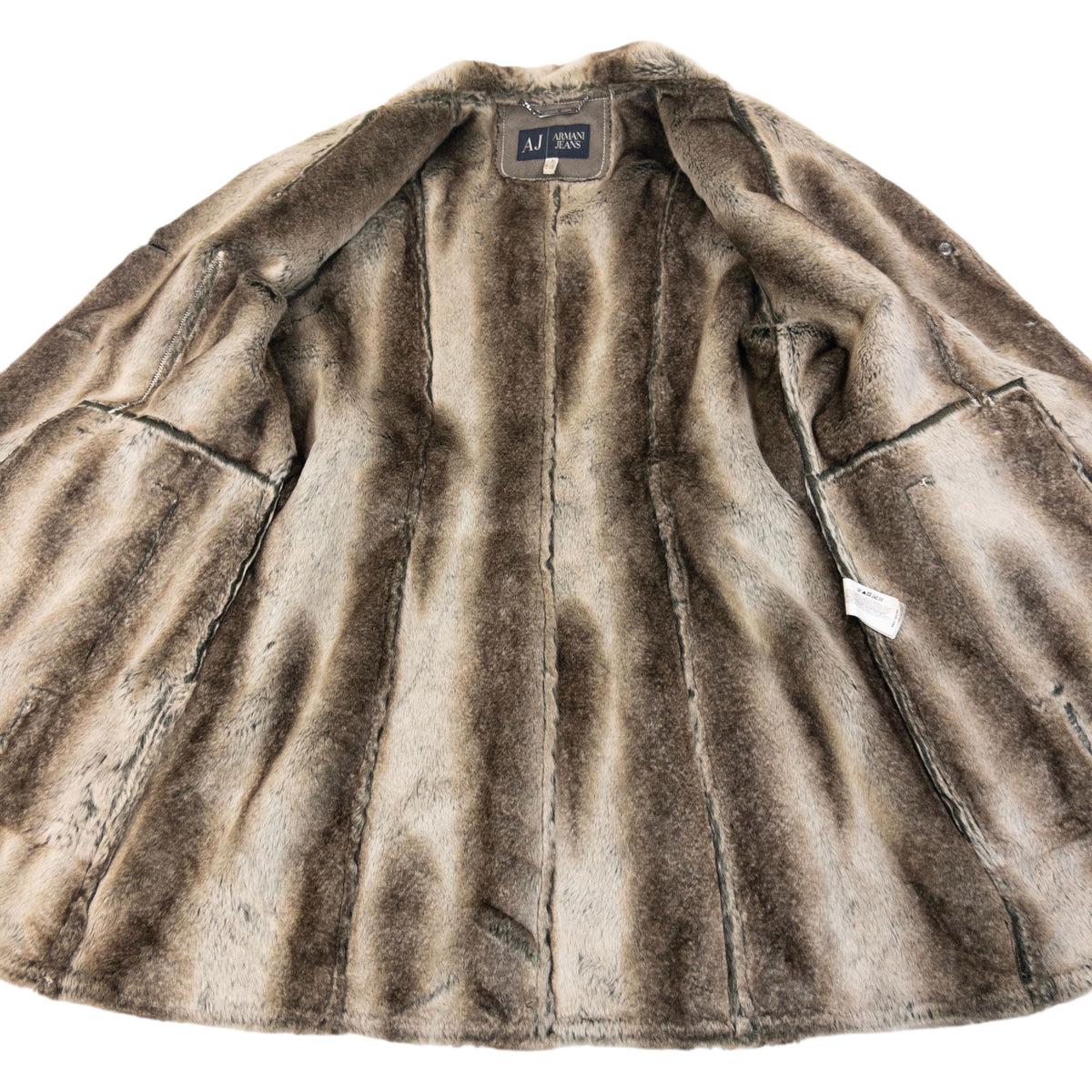 Vintage 2000s Armani Jeans Belt Waist Fur Lined Jacket Womens Size L