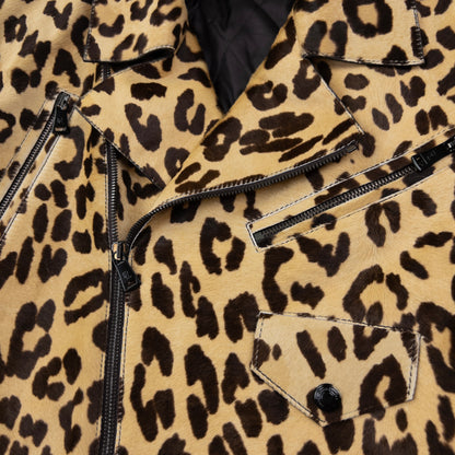 Vintage Ralph Lauren Purple Label Cropped Leopard Print Jacket Womens Size M