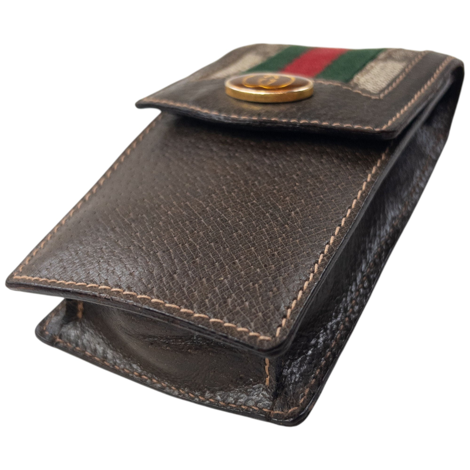Vintage 80s Gucci Monogram Leather Cigarette Case