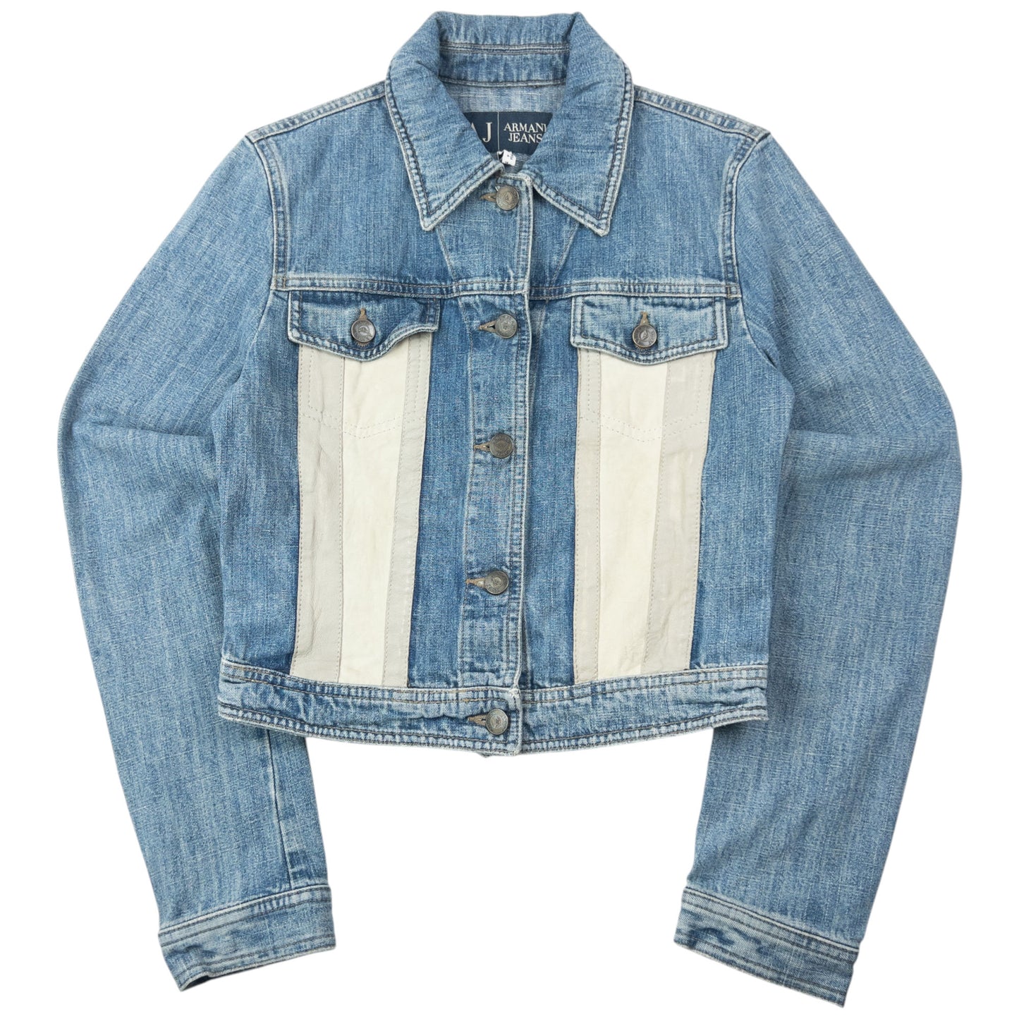 Vintage 2000s Armani Jeans Button Up Denim Jacket Womens Size M