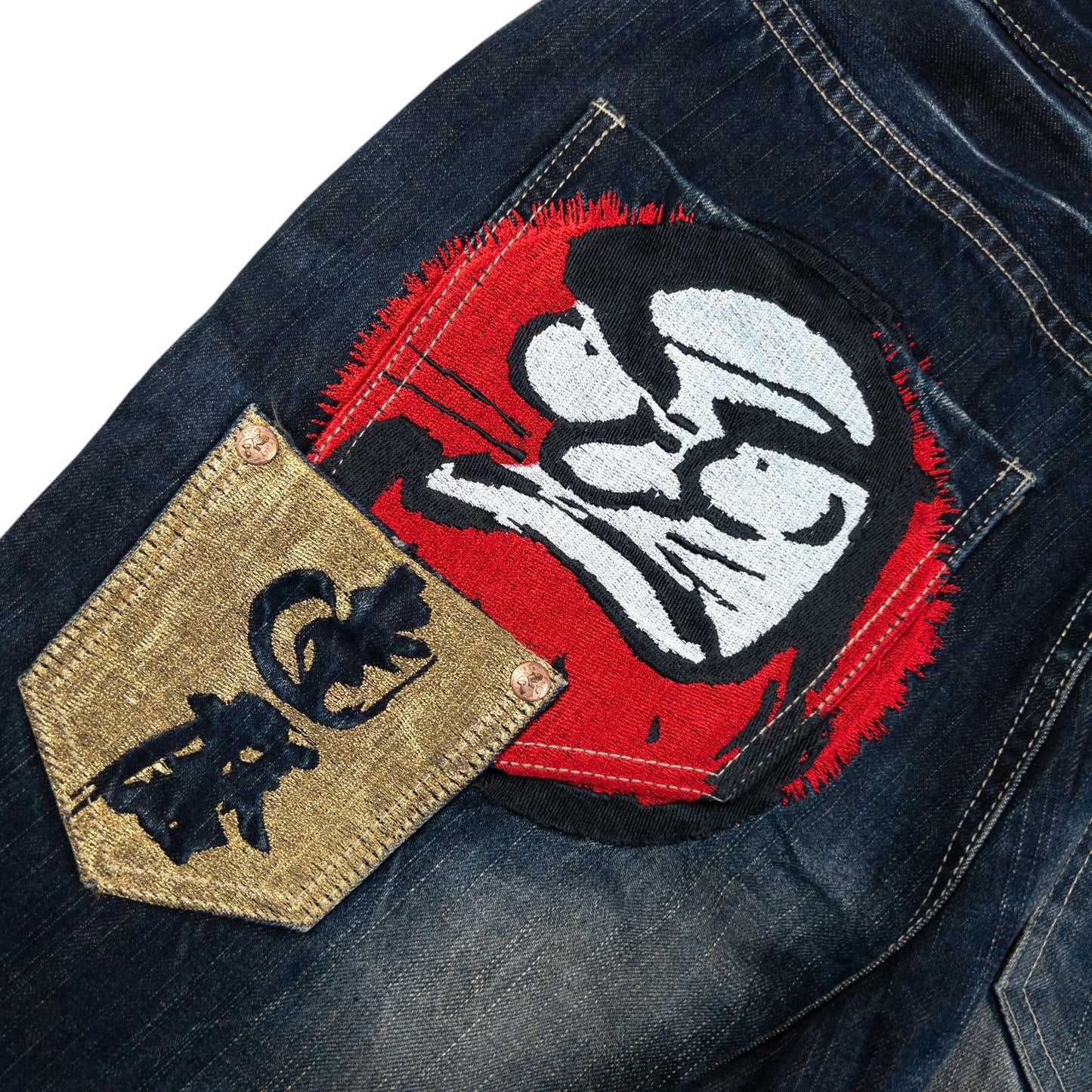 Vintage Big Train Embroidered Japanese Denim Jeans Size W31