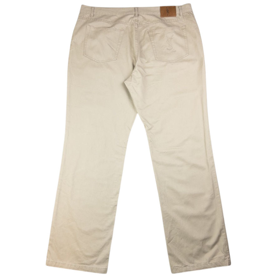 Vintage YSL Yves Saint Laurent Embroidered Chino Trousers Size W40