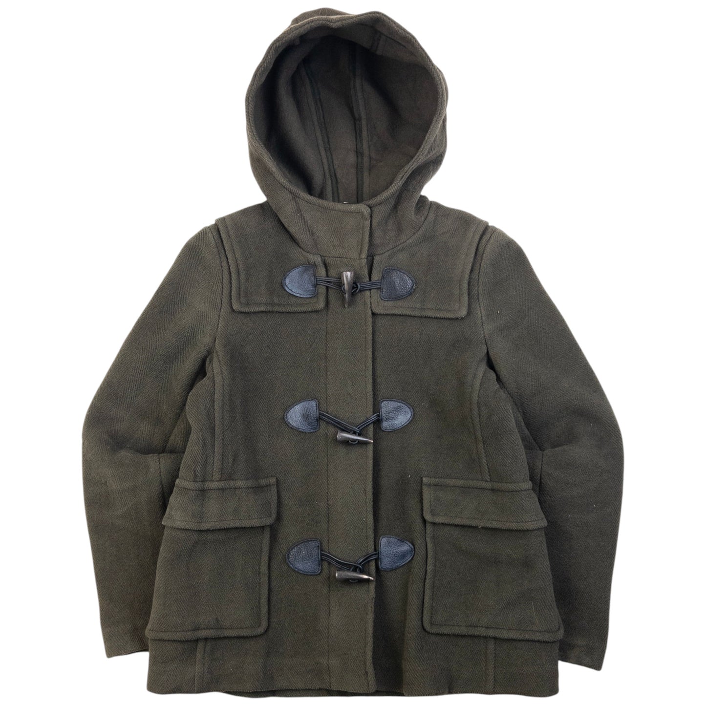 Vintage Burberry Brit Wool Duffle Jacket Womens Size S