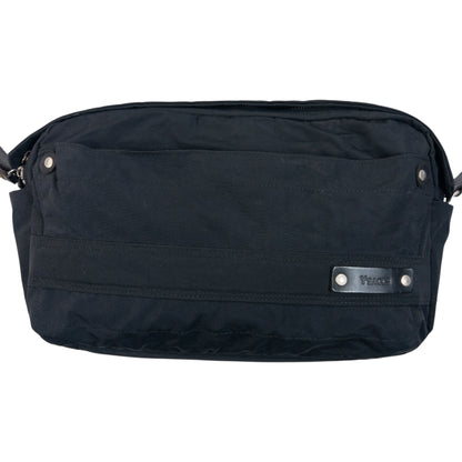 Vintage 90s Y'Saccs By Yohji Yamamoto Crossbody Bag in black, embossed leather label detail