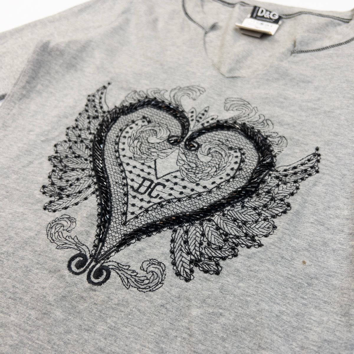 Vintage 2000s Dolce & Gabbana Embroidered Long Sleeve T Shirt Womens Size S