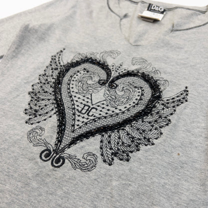 Vintage 2000s Dolce & Gabbana Embroidered Long Sleeve T Shirt Womens Size S