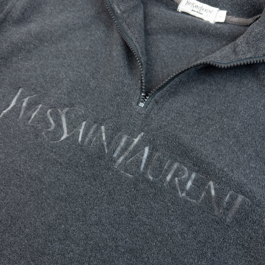 Vintage 2000s YSL Yves Saint Laurent Q Zip Fleece Sweatshirt Size M