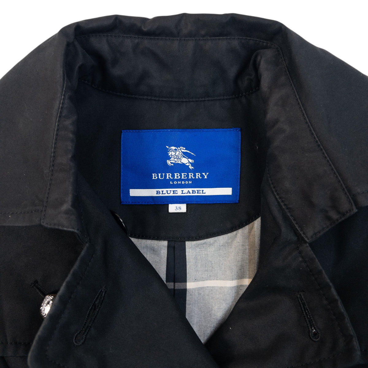 Vintage 2000s Burberry Blue Label Nova Check Lined Jacket in black, photo 4
