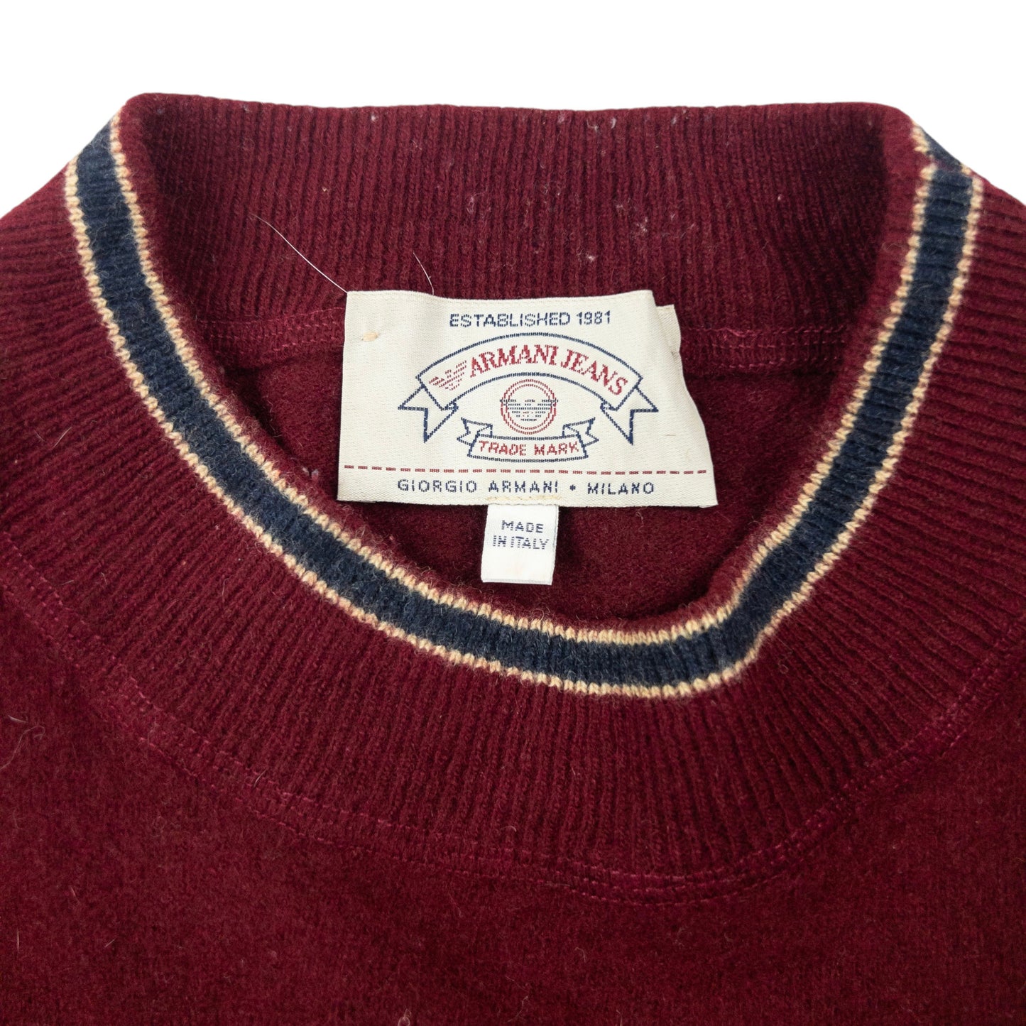 Vintage 90s Armani Jeans Wool Jumper Womens Size XS
