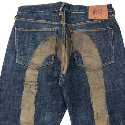 Vintage 2000s Evisu Painted Daicock Japanese Denim Jeans Size W32