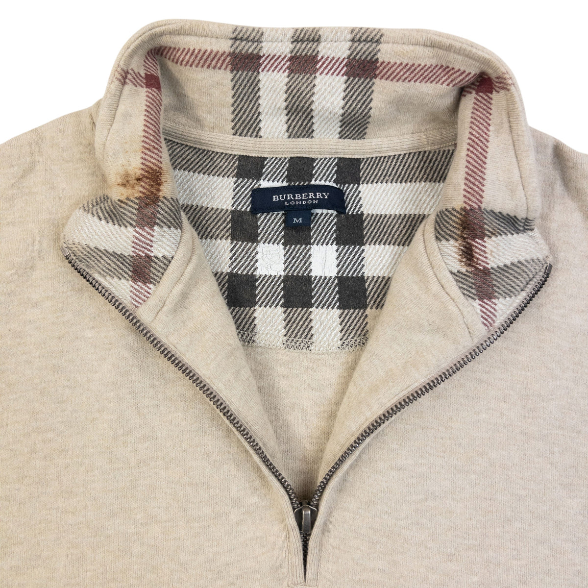 Vintage 2000s Burberry Q Zip Sweatshirt in beige, photo 4