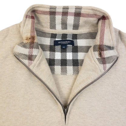 Vintage 2000s Burberry Q Zip Sweatshirt in beige, photo 4