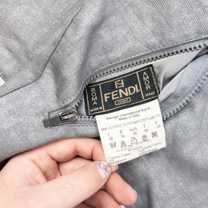 Vintage 90s Fendi Monogram Metallic Reversible Jacket Size M