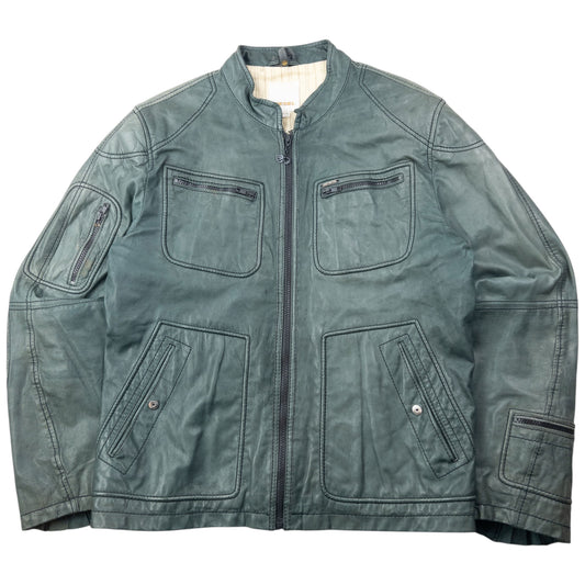Vintage 2000s Diesel Zip Up Leather Jacket Size M