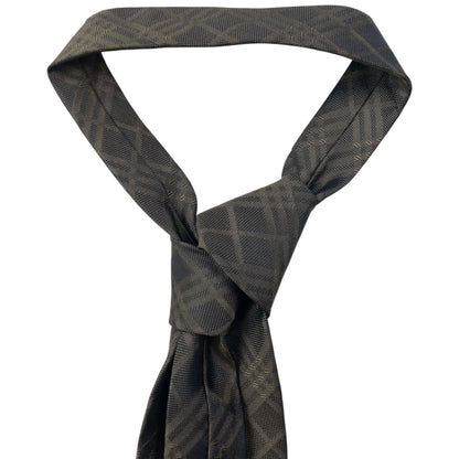 Vintage 2000s Burberry Nova Check Silk Tie