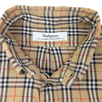Vintage 90s Burberry Nova Check Long Sleeve Button Up Shirt Size XXL