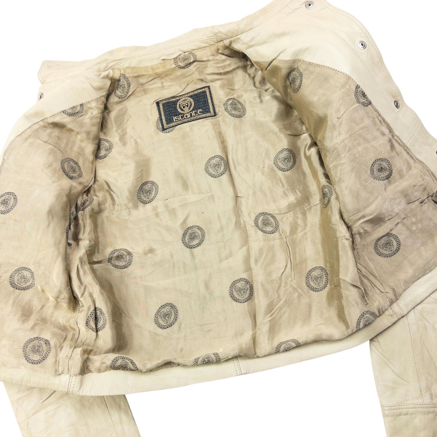 Vintage 90s Versace Istante Cropped Leather Jacket Womens Size S