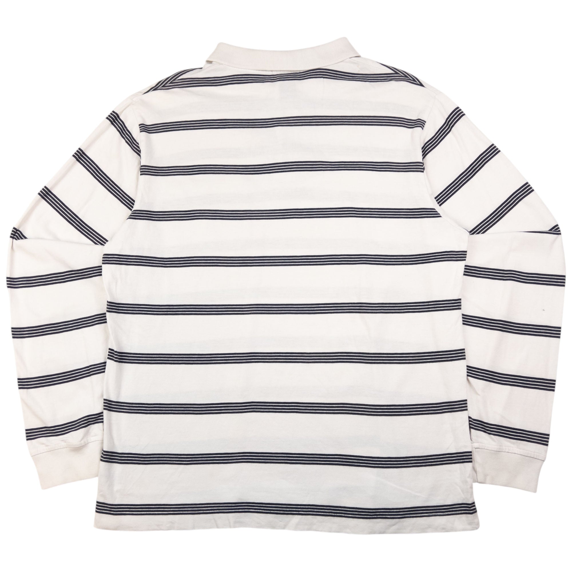 Vintage Stussy Striped Long Sleeve Polo Shirt Size M