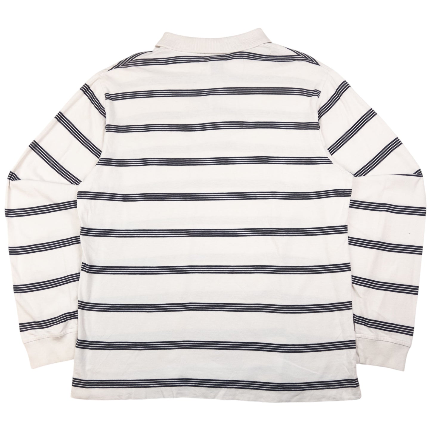 Vintage Stussy Striped Long Sleeve Polo Shirt Size M