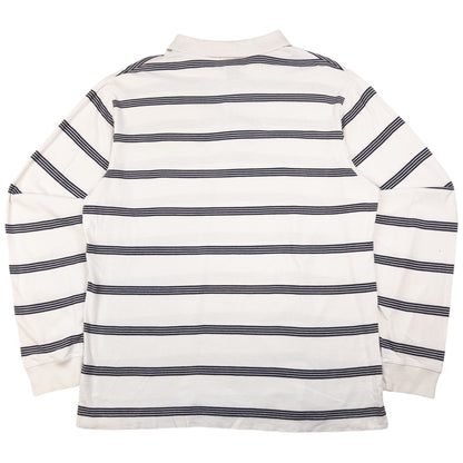 Vintage Stussy Striped Long Sleeve Polo Shirt Size M